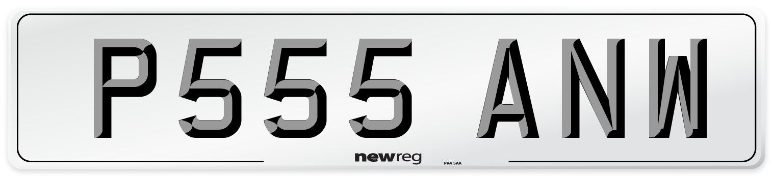 P555 ANW Number Plate from New Reg